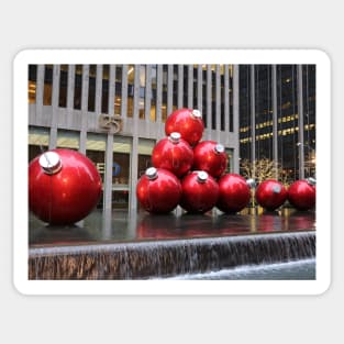 NYC Christmas Ball Ornaments Sticker